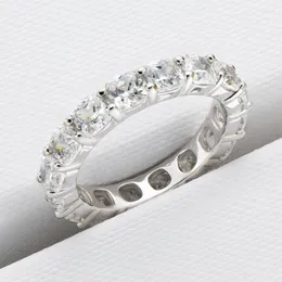 Küme halkaları lesf alyans 925 sterling gümüş nişan yüzüğü kadınlar üstün sınıf beyaz sona taş gelin hediyesi