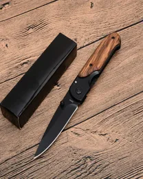 Butterfly BM DA44 Titanium Tactical Folding Blade Knife 3Cr13 Wood Handle Outdoor Camping Hunting Survival Pocket EDC Tools with O3429720