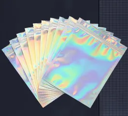 Holographic Color Multiple Sizes Resealable Bags Foil Pouch Bag Flat package for Party Food Storage packaging