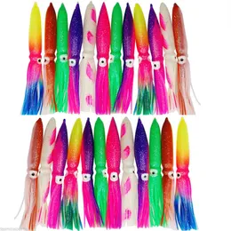 12 15 18cm Bulb Soft Fishing Lures Saltwater Octopus Squid Skirt Lure Hoochies Fishing Squids Lifelike Lures294A