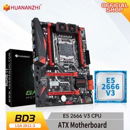 HUANANZHI BD3 LGA 2011-3 Motherboard with Intel XEON E5 2666 v3 LGA2011-3 DDR3 RECC/NON memory combo kit set NVME NGFF SATA USB