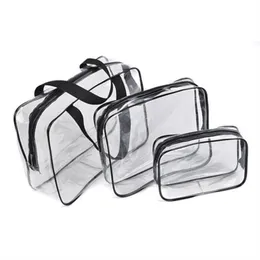 Designer-Trasparenti Borse in PVC Organizzatore di viaggio Borsa per trucco trasparente Estetista Borsa per cosmetici Beauty Case Toilette Make Up Pouch Wash Ba3024