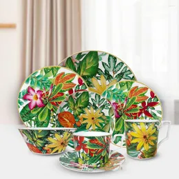 Plates Top Grade Rainforest Ceramic Dinner Dinnerware Plate Set Serving Dish Decorative Bowls For Home Decoration Trinket Tray