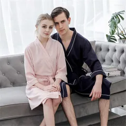 Moda feminina Yukata Primavera e verão Waffle Bathrobe Casal camisola de pijama feminino El Beauty Salon Robe Home Service