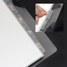 Sharkbang 6pcs/12pcs PVC transparente A5 Notebook Índice de fichário espiral separador Página Divisores Diário Adesivo de livro