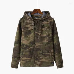 Chaquetas para hombre, otoño 2022, Fashoin, chaqueta informal para exteriores para hombre, ropa militar con muchos bolsillos, abrigo de camuflaje con capucha y cordón