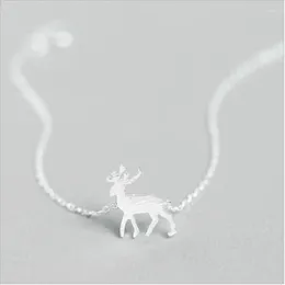 Braccialetti con ciondoli Squisiti gioielli creativi fatti a mano in argento sterling 925 Piccolo cervo carino Bella femmina BS018