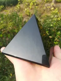 その他のイベントパーティーの供給4 10cmブラックオブシディアンヒーリングピラミッド天然鉱物三角形のクリスタルポイント卸売221231
