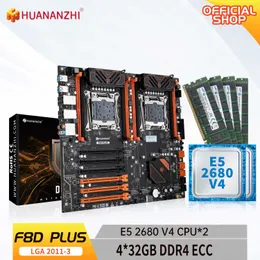 Huananzhi F8d Plus LGA 2011 3 płyta główna Intel Dual CPU z Intel Xeon E5 2680 V4 2 z 4 32G DDR4 RECC COMBO Zestaw zestawu