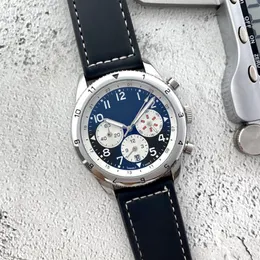 Bretiling Mens Quartz Watches Coptrovwatch Calendar 43mm Dial اليابانية VK Quartz Movement 316L Fine Steel Case Watch1956