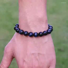 Braccialetti con ciondoli Bracciale con perline occhio di tigre blu da 10 mm Bracciale alla moda da uomo Gioielli fai da te fatti a mano Pour Homme