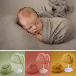 キャップハット生まれた赤ちゃん写真小道具ソフトモヘアかわいいボンネットニットラップブランケットスタジオ撮影帽子M4265