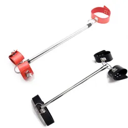 Articoli di bellezza Spreader Bar Schiavo Manette Collo Collare Polsini Bondage Restraint Acciaio inossidabile PU Pelle BDSM