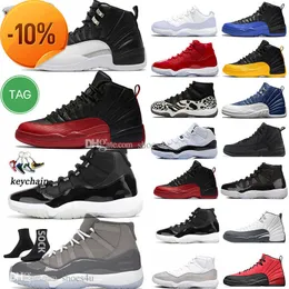OG Playoffs Royalty Taxi 12 12S Mens Basketball Shoes Cool Gray 11 11s 45 Concord Bred Legend Blue Gamma Flu Game Royal 72-10 Cap and Gown M