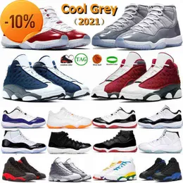 Og Cool Grey Jumpman 11s 13s Basketballschuhe für Männer Frauen 11 Cherry Pantone Herren Sneakers 13 Red Flint Womens Legend White Dark Powder Blu