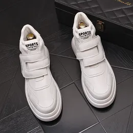 Дизайнерские платья для вечеринок итальянская свадебная обувь Fashion White High Tops Casal Sneakers круглые ноги толстые дно выпускной бизнес 4382