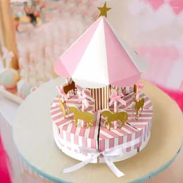 Confezione regalo Carosello di carta Bomboniere Bomboniere Souvenir per ospiti Festa Baby Shower Torta Decorazione per bambini Alta qualità durevole