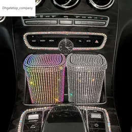 Bling Car Trash Can Bling Carbage Can pojemnik na śmieciowy kosz na śmieci Auto Trash z pokrywką do biura domowego samochodu