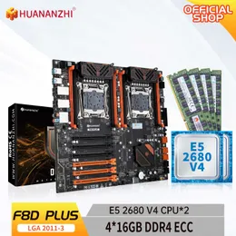 Huananzhi F8d Plus LGA 2011 3 płyta główna Intel Dual CPU z Intel Xeon E5 2680 V4 2 Z 4 16G DDR4 RECC COMBO Zestaw zestawu pamięci