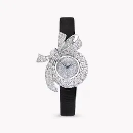 Luxury Women Quartz Watch Tildas Bow Full Diamond Butterfly Bowknot Wristwatch Round Zircon Dial Clock For Ladies