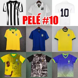 Ретро № 10 футбольные майки PELE 1957 1970 Camiseta de futbol RICHARLISON PAQUETA BRAZILS SANTOS ANTONY 22 23 Футболки Кубка мира Майо