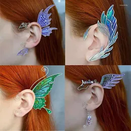 Brincos Brincos algema elfo Pingente de pingente de clipe de borboleta sem perfuração Dragão Elven Cosplay Fairy Wrap