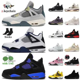 2023 جودة Jumppman 4 Craft 4S Basketball Shoes Retro J4 مصمم أزياء أحذية رياضية في منتصف الليل البحرية السوداء Canvas Canyon Purple Red Jordon Jerdon