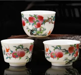 Vintage Peach Ceramic Tea Cups Zestaw Teacup Zestaw Teaware Animals Bowl na ceremonię herbaty Kubek wodny