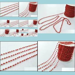 Ketten 5 Meter Goldfarbe M Rote Glasperlenketten Perlen für DIY Halskette Armband Schmuck Finden Lz65 Drop Lieferung 2022 Finden Dhqhk