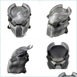 Party Masks Alien vs Predator Lonely Wolf Mask met lamp Outdoor Wargame Tactical Fl Face CS Halloween Party Y200103 Drop Delivery 2 DHKHX