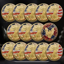 예술 작년 미국 1900/2022 자유의 동상 기념 동전 색 엠보싱 금속 골동품 수공예
