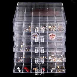 Pudełka do przechowywania 120/72 Grids Paznokcie Akcesoria dekoracji przezroczyste pudełko kryształowe manicure