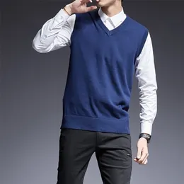 Fashion Brand Sweater For Mens Pullovers Sleeveles Slim Fit Jumpers Knit Thick Autumn Korean Style Casual Men Clothes T190907