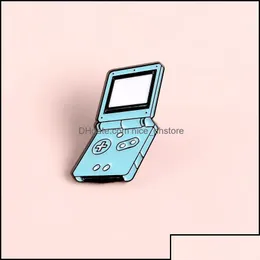 Pins Brooches Pins Jewelry Handheld Game Console Pin Blue Hine Brooch Soft Enamel For Women Men Cartoon Badge Player D Otnkw