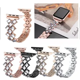 Luxury Diamond Watch Strap for Apple Watch 8 band Ultra 49mm 45mm 41mm 42mm 44mm 38mm 40mm Metal Stainless Steel Replacement Straps Women Wristband iwatch 7 6 SE 5 4 3 2