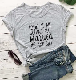 Ring Look At T Shirts Me Getting Damen T-Shirt All Married And Shit Shir Lustig