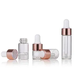 Clear Glass Essential Oil Dropper Bottles 1ML 2ML 3ML 5ML Empty Eye Dropper Cosmetic E Liquid Sample Storage