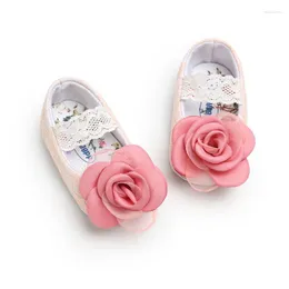First Walkers Lace Flower Princess Shoes Toddler Prewalker Fashion Infant Kids Baby Girls Elegant Materials For 0-18M