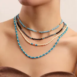 Choker Fashion Simple Seed Beads Strand Necklace Women Multi-layers Collar Charm Handmade Bohemia Collier Femme Jewelry