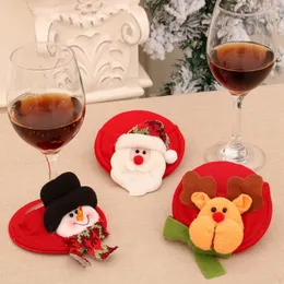 Noel dekorasyonları 1 adet tatil bardak altlıkları kardan adam içiyor Şarap kahve fincanı Dekorasyon için içecek mat
