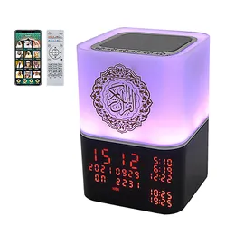 Głośniki AI Ramadan Prezent Koran Głośnik Azan Clock Wireless Bluetooth Kolorowa lampa LED Nocna światło Islamski Coran Player Veilleuse Coranique 221101