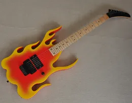 La chitarra elettrica con corpo rosso a forma di fiamma con pickup humbucking hardware nero può essere personalizzata