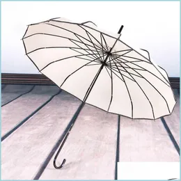 Umbrellas The Umbrella Edging Pagoda 16K Long Handle Straight Bridal Wedding Outdoor Parasol Rain And Sun Dualpurpose L220922 Drop D Dhr6O