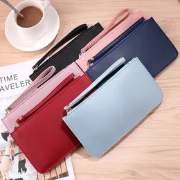 Wallets Fashion Women Lady PU Leather Zipper Purse Clutch Wallet Long Card Holder Phone Bag Case Purse Handbag Black Blue Pink Red L221101