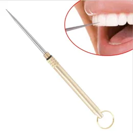 Picto de dente portátil de aço inoxidável Tamanho de bolso reutilizável não tóxico Tamanho de bolso ao ar livre Fruit Fruit Fork