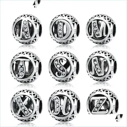 Annan m￤rkesdesign 925 Sier Beads Original Alphabet Fit DIY Charm Armband Sterling Letter Charms Drop Delivery 2022 Smycken Finding DHG8E