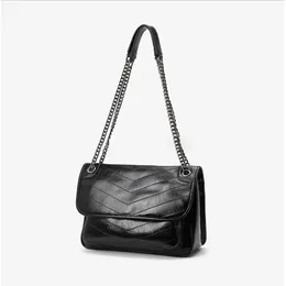 Shoulder bags high-quality leather Fashion bag metal chain Irregular lines Mezzanine large-capacity comfortable handbags quilted m283m