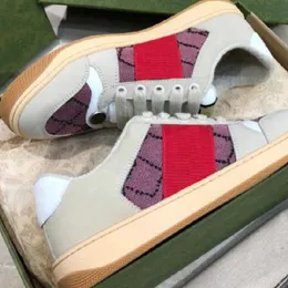 2022 new Dirty Casual Distressed Screener Sneakers di lusso di alta qualità Classic Blue Red Stripe Scarpa in gomma Scarpe da ginnastica basse in pelle Uomo da corsa alla moda