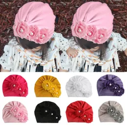 Hats 2022 Baby Headbands Big Bowknot Girl Flower Turban Sily Touch Elastyczne bawełniane czapkę Niemowlę