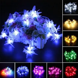 Snaren LED Vlinder Lichtslingers Decoratie 2m Kerstjaar Decoratieve Lampen Batterij Flitser Bloemenslingers USB Fairy Light